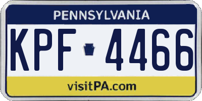 PA license plate KPF4466
