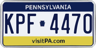 PA license plate KPF4470