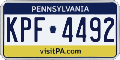 PA license plate KPF4492