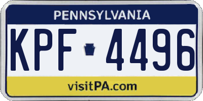 PA license plate KPF4496