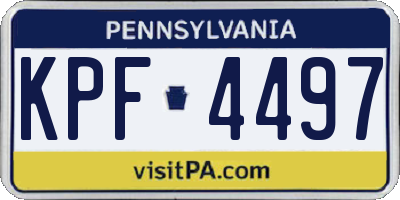 PA license plate KPF4497
