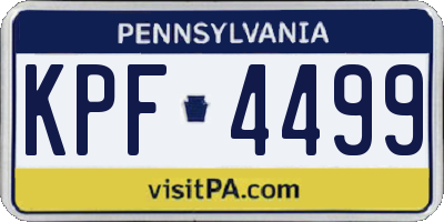 PA license plate KPF4499