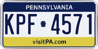 PA license plate KPF4571
