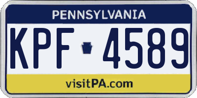 PA license plate KPF4589