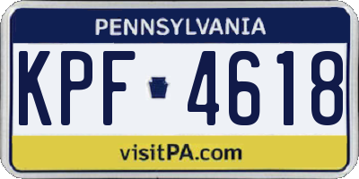 PA license plate KPF4618