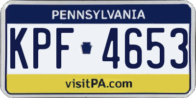 PA license plate KPF4653