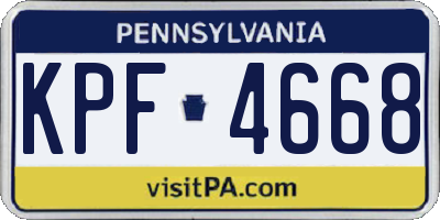 PA license plate KPF4668