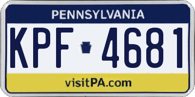 PA license plate KPF4681
