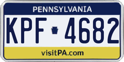 PA license plate KPF4682