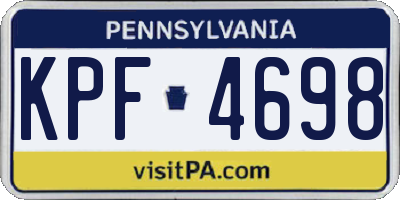 PA license plate KPF4698