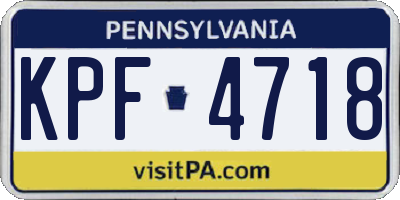 PA license plate KPF4718