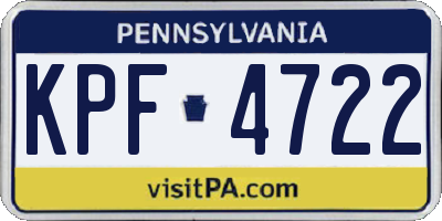 PA license plate KPF4722
