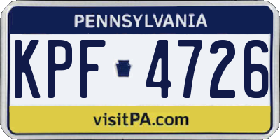 PA license plate KPF4726