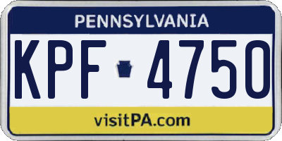PA license plate KPF4750