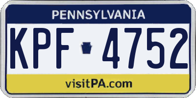 PA license plate KPF4752