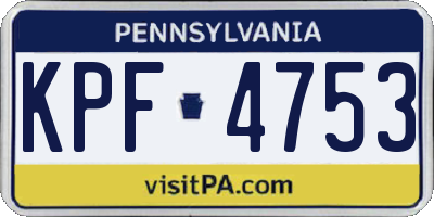 PA license plate KPF4753