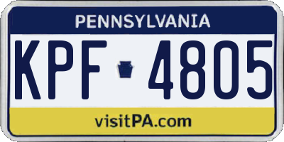 PA license plate KPF4805