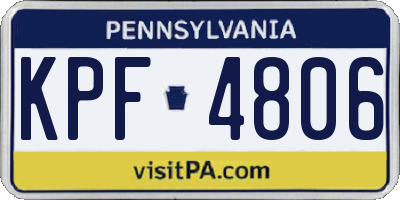PA license plate KPF4806