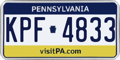 PA license plate KPF4833