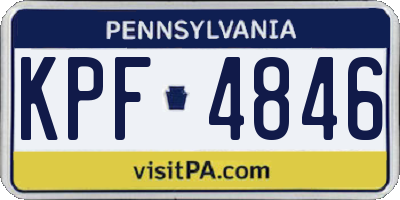 PA license plate KPF4846