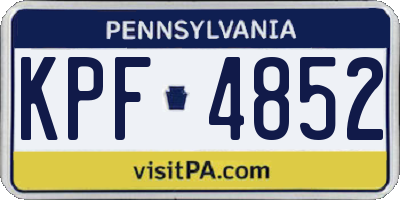 PA license plate KPF4852