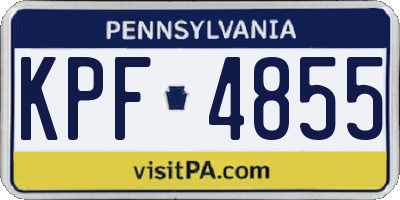 PA license plate KPF4855