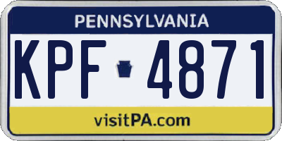 PA license plate KPF4871