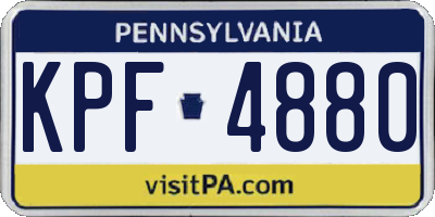 PA license plate KPF4880
