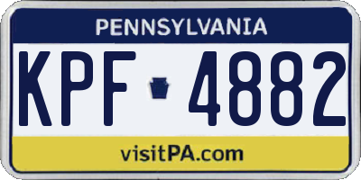 PA license plate KPF4882