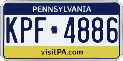 PA license plate KPF4886