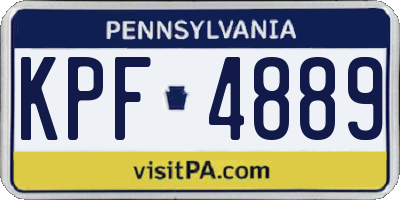 PA license plate KPF4889