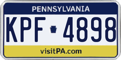 PA license plate KPF4898