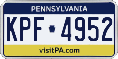PA license plate KPF4952