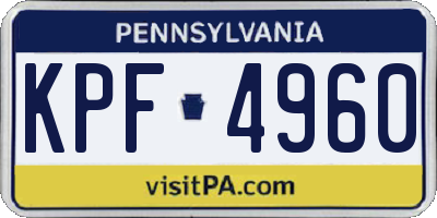 PA license plate KPF4960