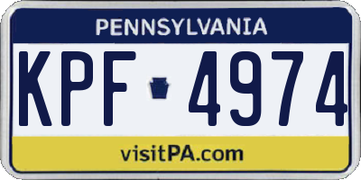 PA license plate KPF4974