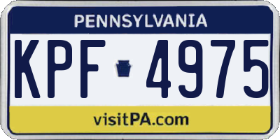 PA license plate KPF4975
