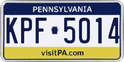 PA license plate KPF5014