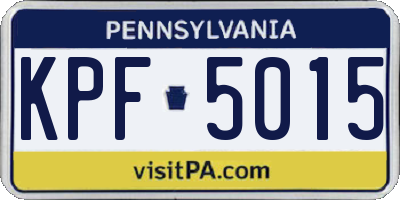 PA license plate KPF5015