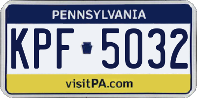 PA license plate KPF5032