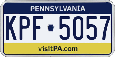 PA license plate KPF5057
