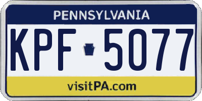 PA license plate KPF5077