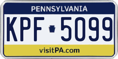 PA license plate KPF5099