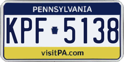 PA license plate KPF5138