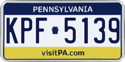PA license plate KPF5139