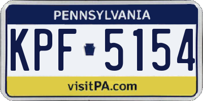 PA license plate KPF5154