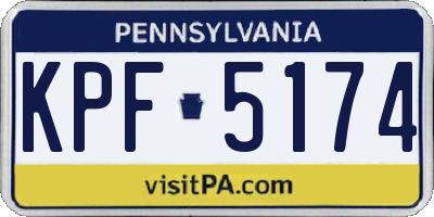 PA license plate KPF5174