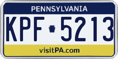 PA license plate KPF5213
