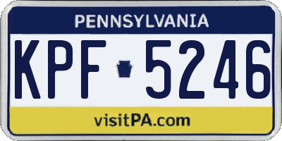 PA license plate KPF5246