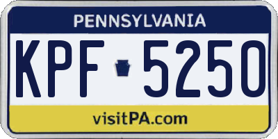 PA license plate KPF5250