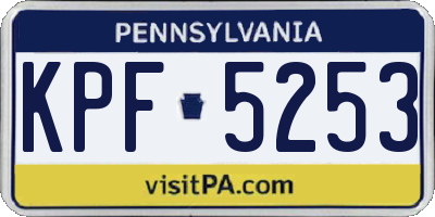 PA license plate KPF5253
